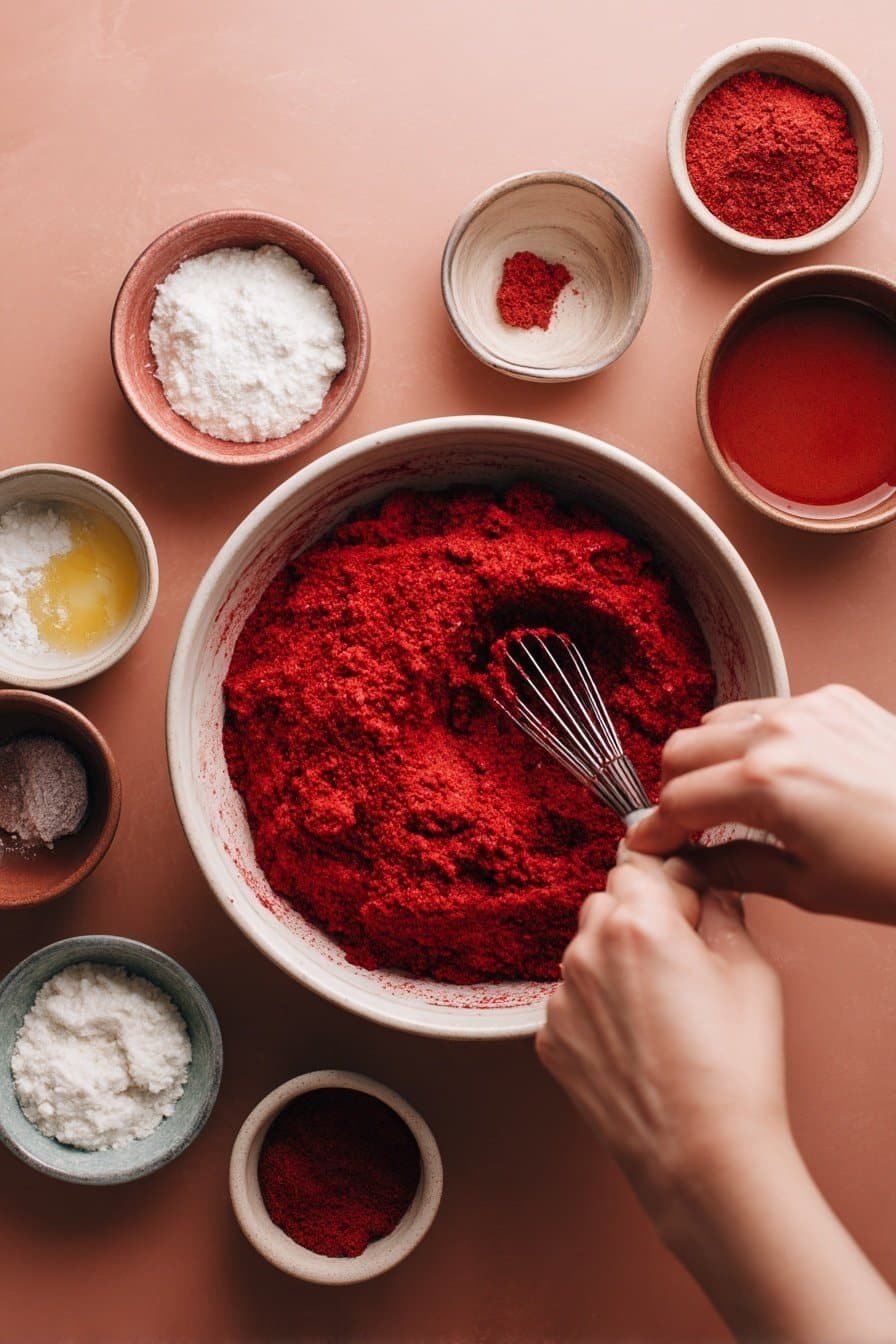 Red Velvet Cheesecake Cookies instructions process