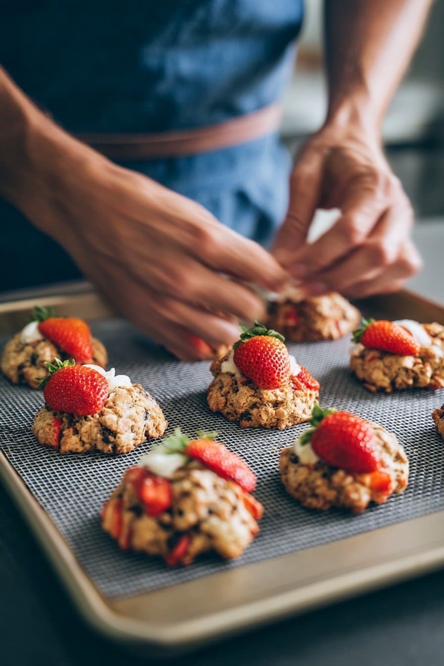 Strawberry Crunch Cookies instructions process