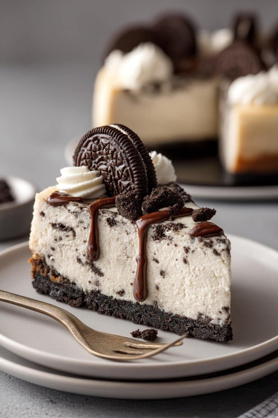 Protein Oreo Cheesecake serving