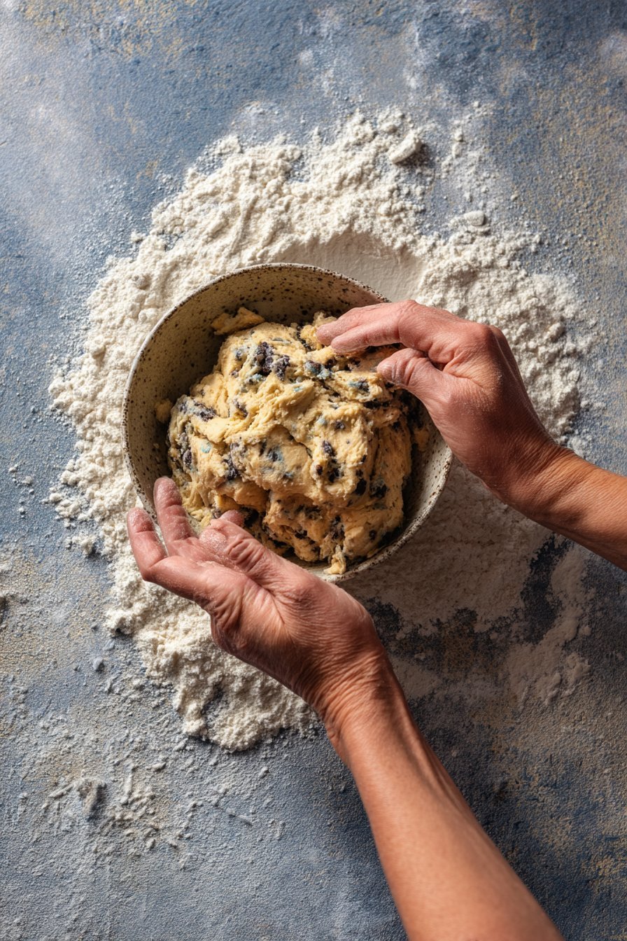 Cookie Monster Cinnamon Rolls instructions process