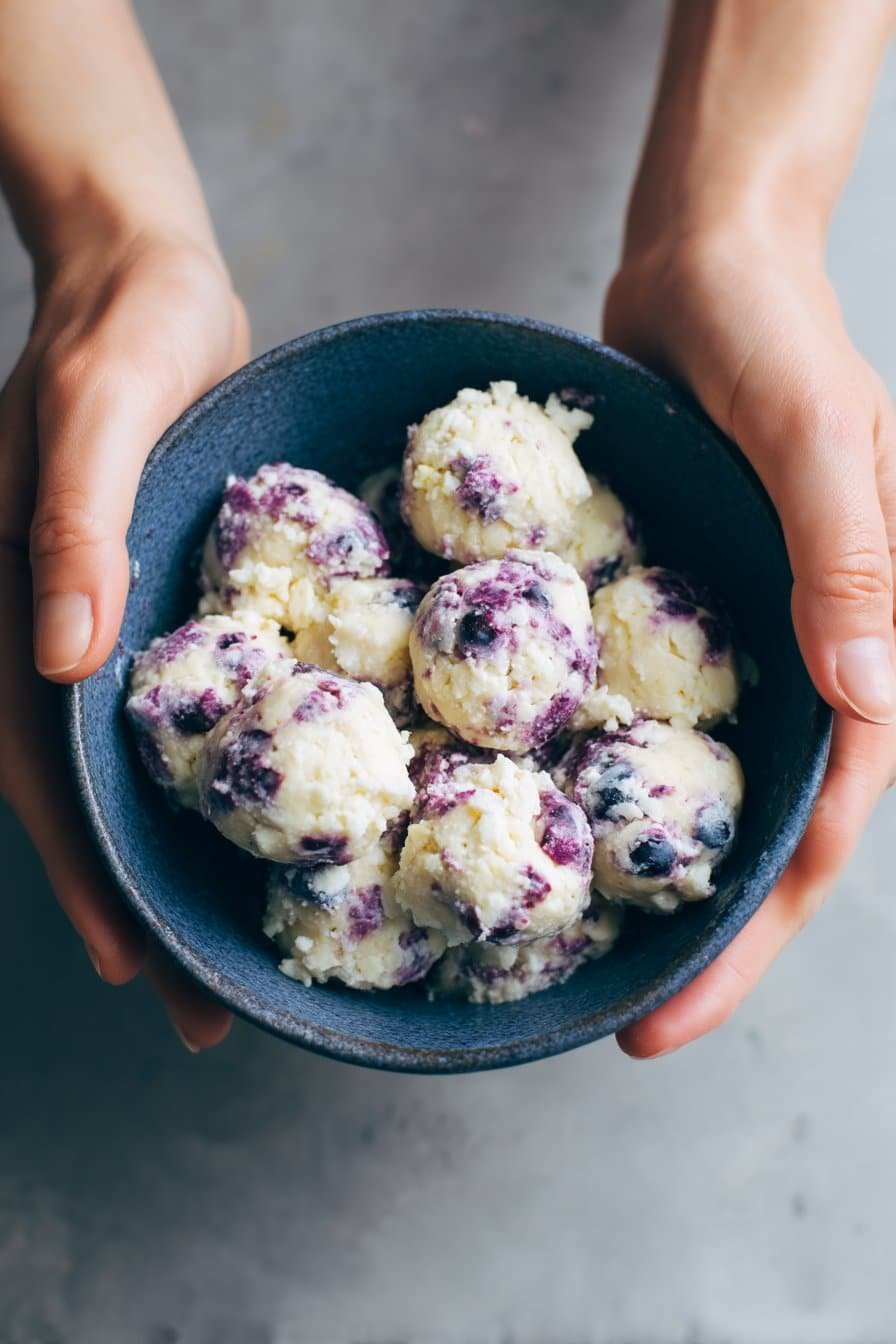 Lemon Blueberry Cottage Cheese Protein Bites instructions process