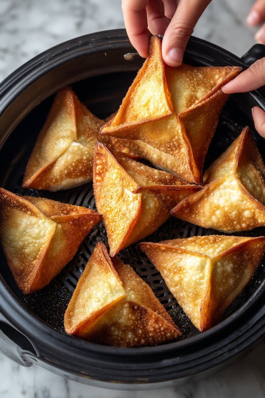 Strawberry Cheesecake Wontons instructions process