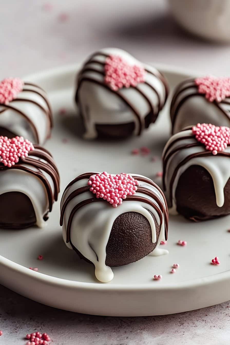 Heart Oreo Truffles serving
