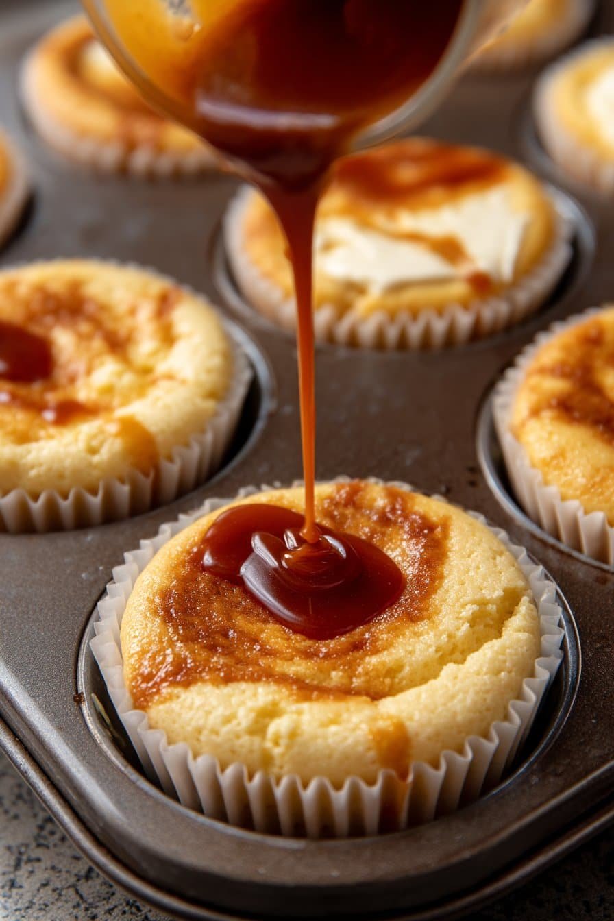 Creme Brulee Cheesecake Cupcakes instructions process