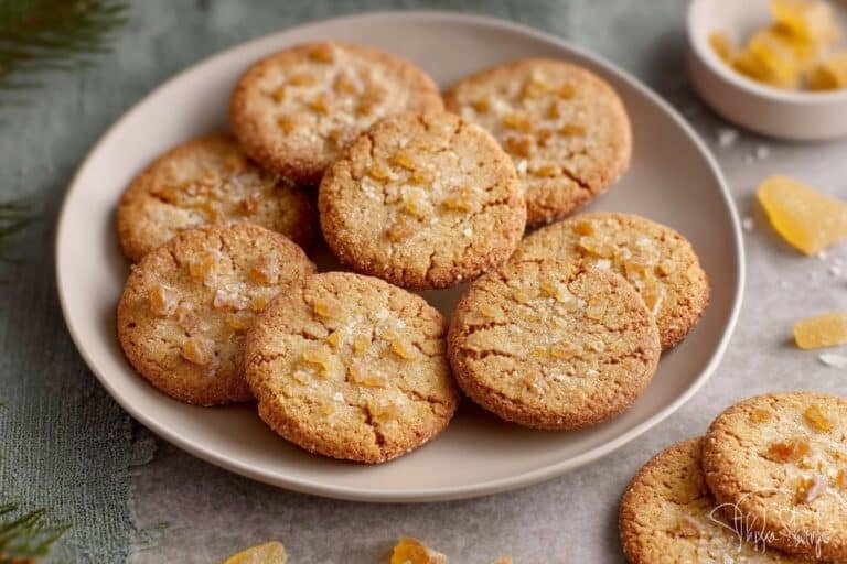 Orange Ginger Cookies with Crystallized Ginger featured