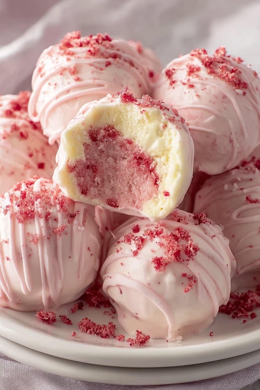 Strawberry Shortcake Truffles serving
