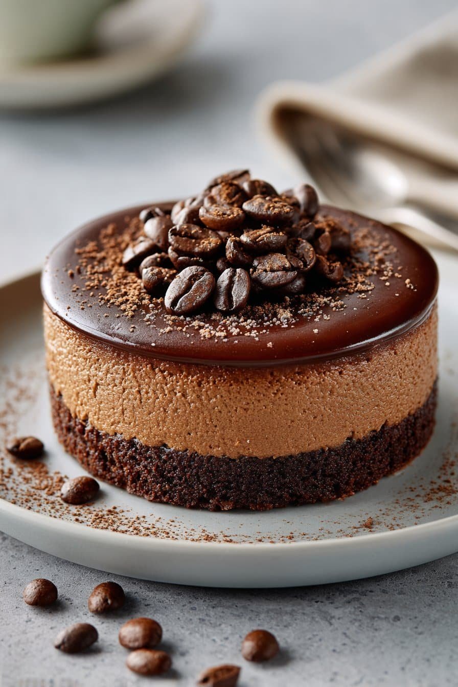 Coffee Mocha Cheesecake serving