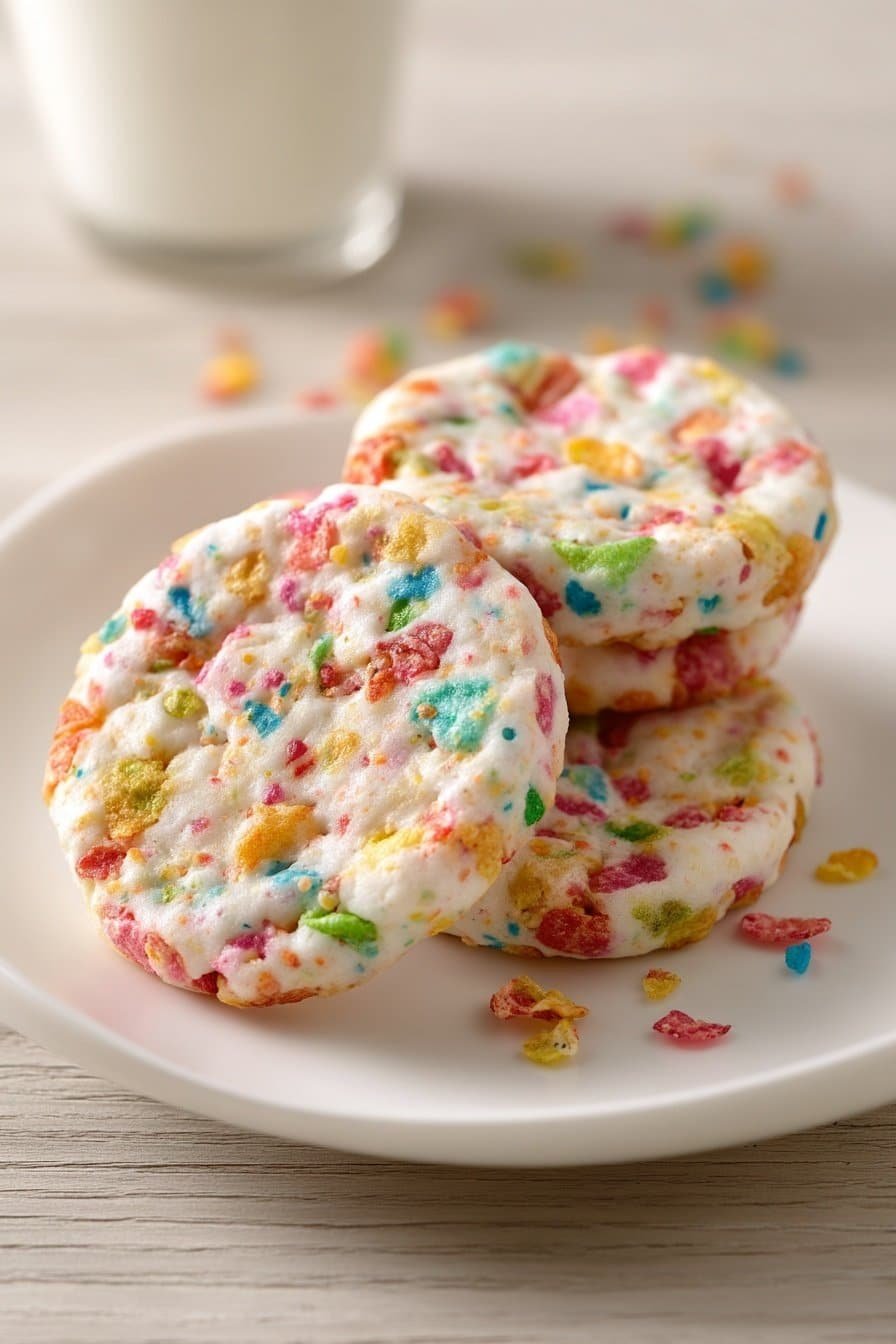 Fruity Pebble Vanilla Marshmallows Cookies serving