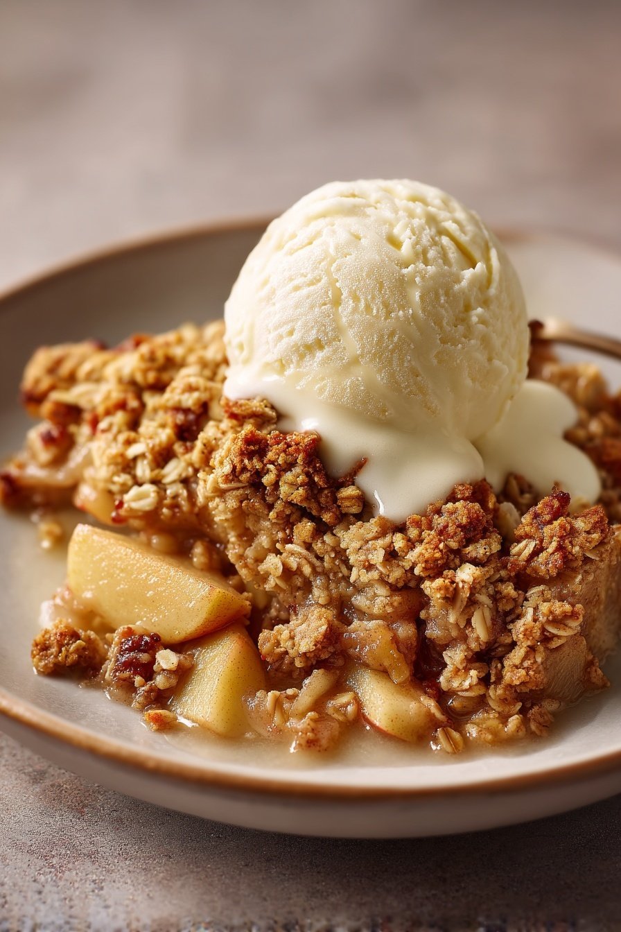 High Protein Apple Crisp serving