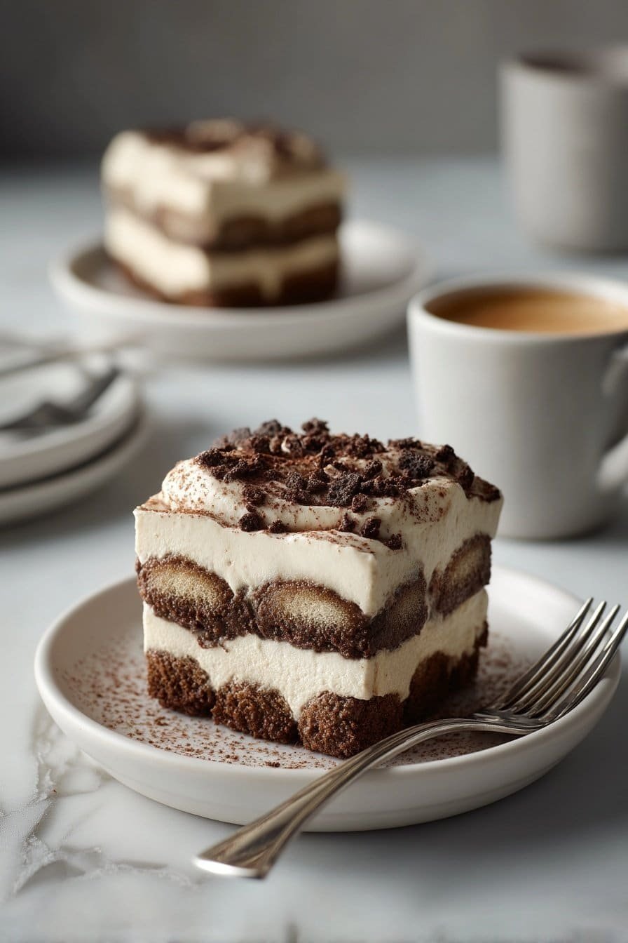 Healthy Oreo Tiramisu serving