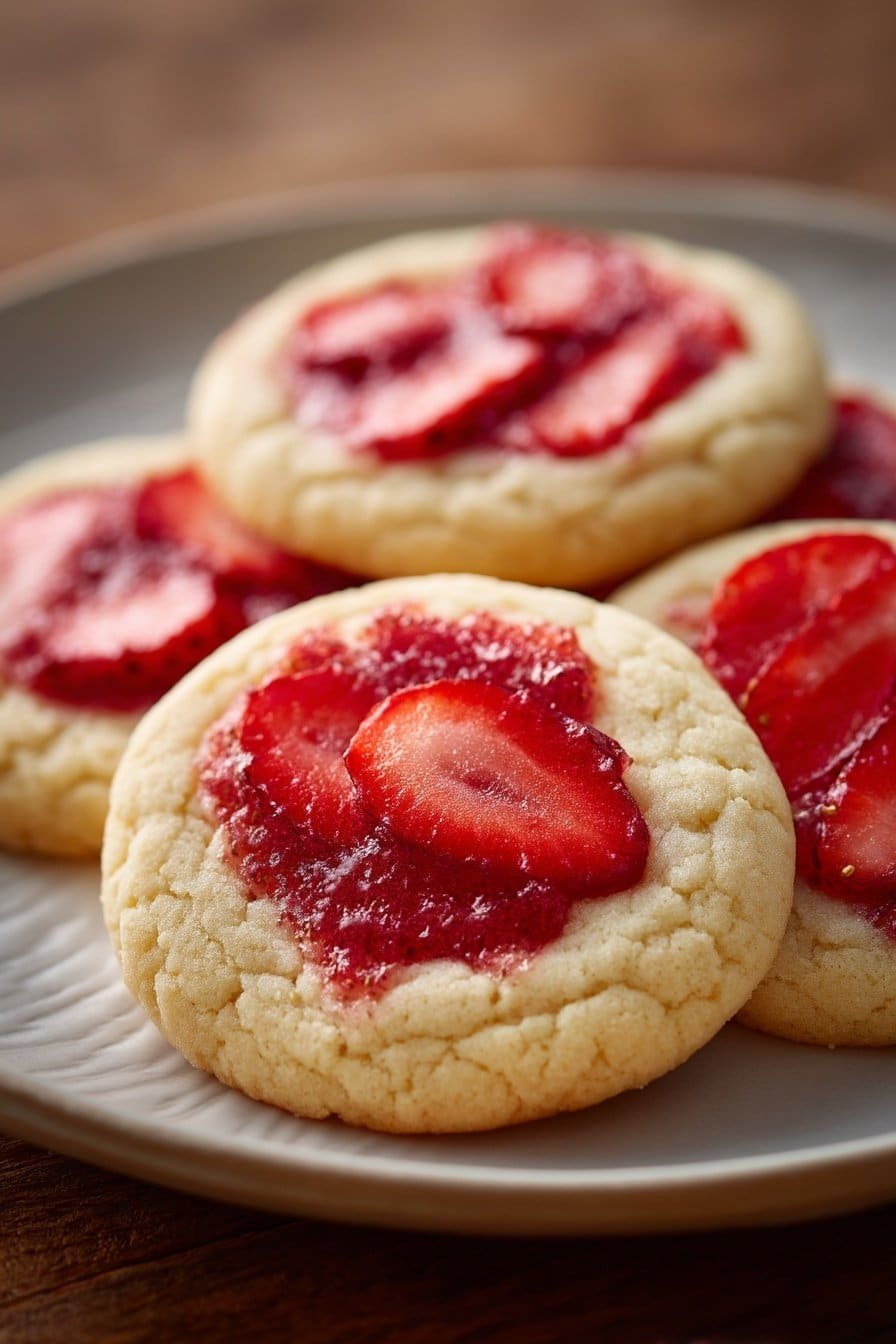 Strawberry Sugar Cookies serving