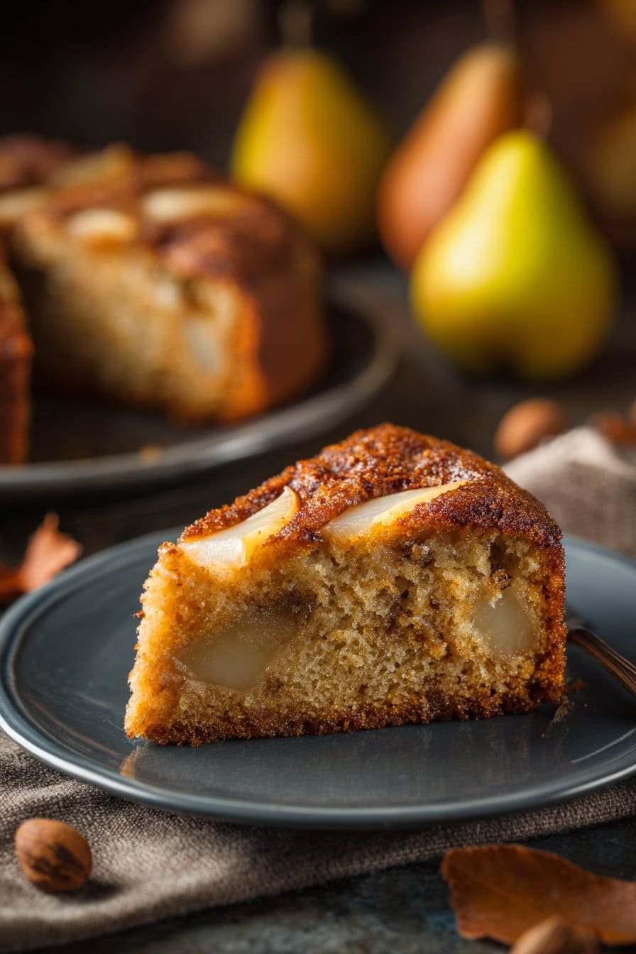 Spiced Pear Cake serving