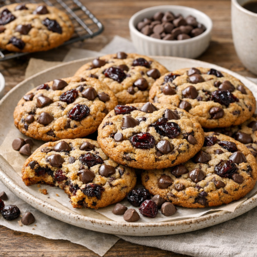 Cherry Chocolate Chip Cookies with Mocha Chips featured
