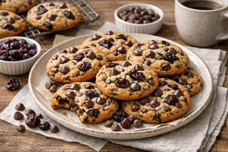 Cherry Chocolate Chip Cookies with Mocha Chips featured