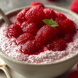 Raspberry Chia Seed Pudding recipe card