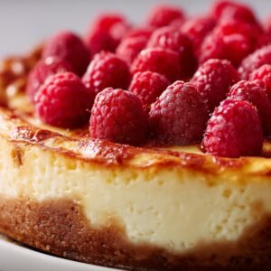 Baked Raspberry Cheesecake recipe card