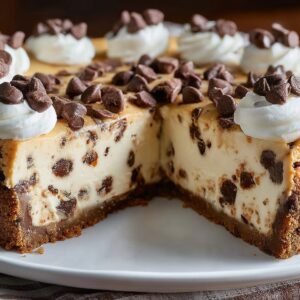 Chocolate Chip Cookie Cheesecake recipe card
