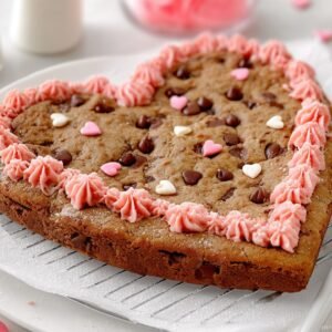 Heart Shaped Cookie Cake recipe card