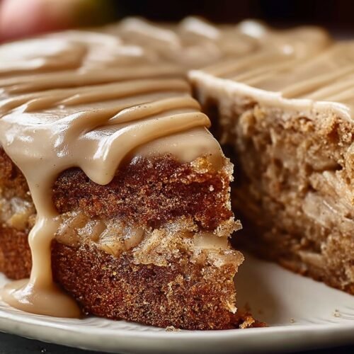 Apple Spice Cake with Brown Sugar Icing recipe card