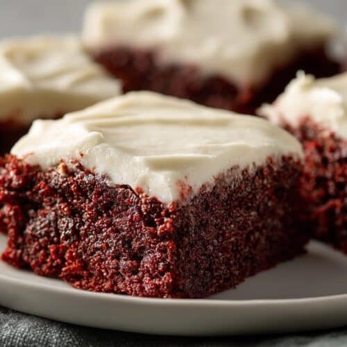 Velvet Brownies with Cream Cheese Frosting recipe card