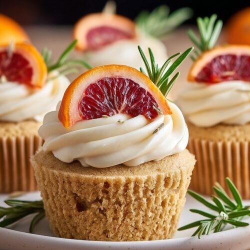 Blood Orange & Rosemary Citrus Cupcakes recipe card