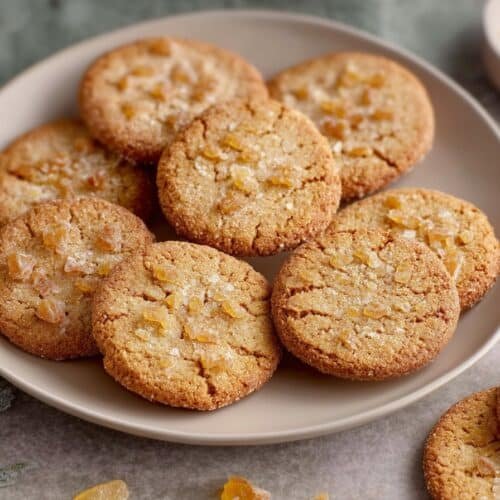 Orange Ginger Cookies with Crystallized Ginger recipe card