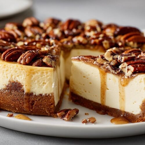 Browned Butter Pecan Cheesecake recipe card