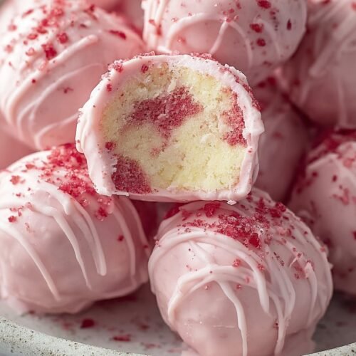 Strawberry Shortcake Truffles recipe card