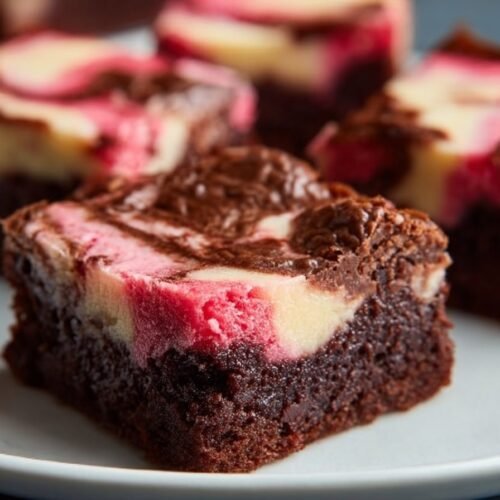 Valentine's Day Cheesecake Brownies recipe card