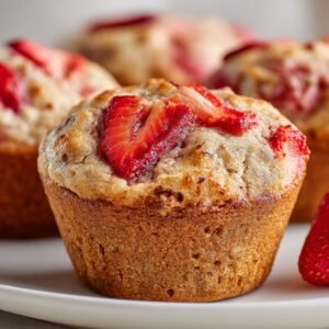 Strawberry Protein Muffins recipe card