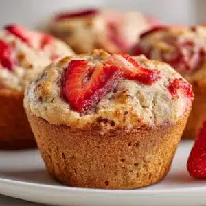 Strawberry Protein Muffins recipe card