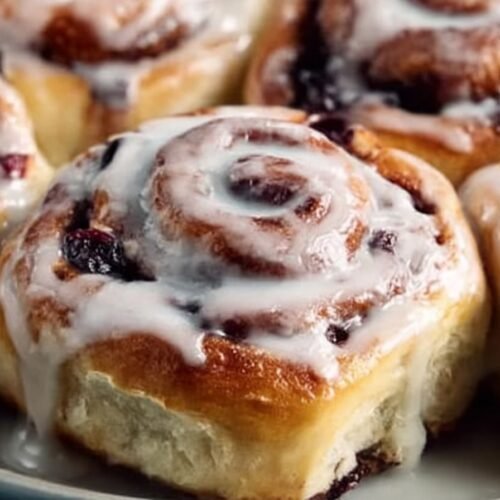 Cherry Cinnamon Rolls recipe card