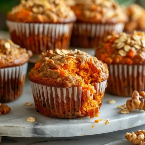 Easy One-Bowl Carrot Oatmeal Muffins recipe card