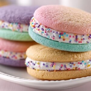 Pastel Sugar Cookie Sandwiches recipe card