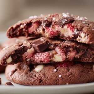 Chocolate Strawberry Cookies recipe card