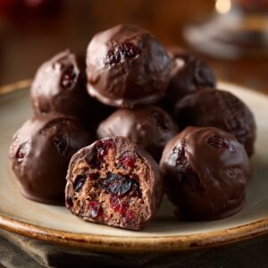 Cherry Bourbon Balls recipe card
