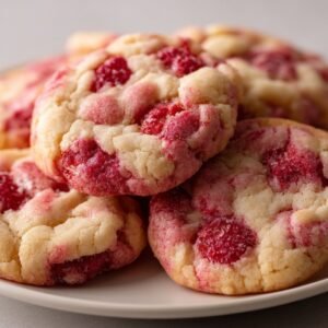 Raspberry Lemon Chewy Butter Cookies recipe card