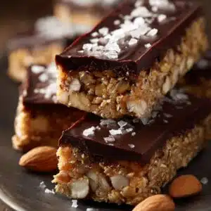 Dark Chocolate and Sea Salt Nut Bars recipe card
