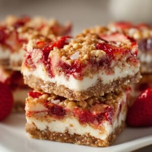 Strawberry Crunch Bars recipe card
