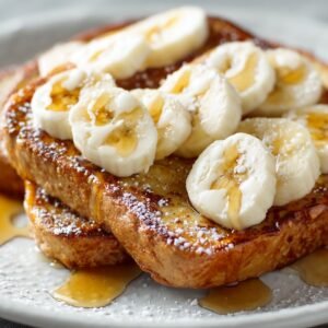 Protein French Toast with Bananas recipe card