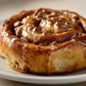 Fluffy Banana Bread Cinnamon Rolls with Cream Cheese Frosting recipe card