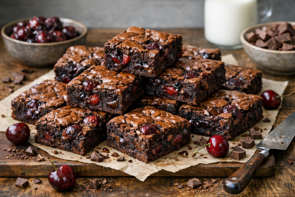 Roasted Chocolate Cherry Brownies featured