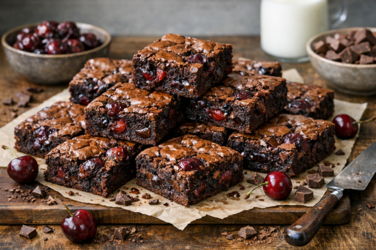 Roasted Chocolate Cherry Brownies featured