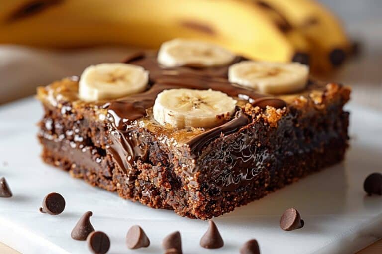 Fudgy Banana Bread Brownies featured