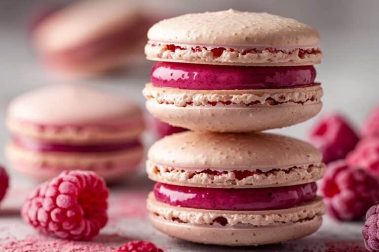 Raspberry Macarons featured