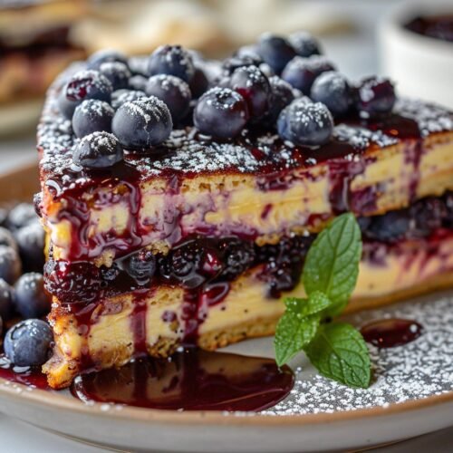 How to Make Blueberry Cheesecake Stuffed French Toast at Home featured
