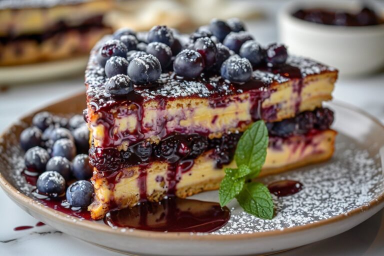 How to Make Blueberry Cheesecake Stuffed French Toast at Home featured