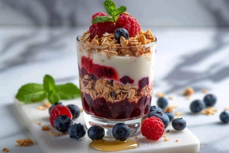 Healthy Greek Yogurt Berry Parfait featured