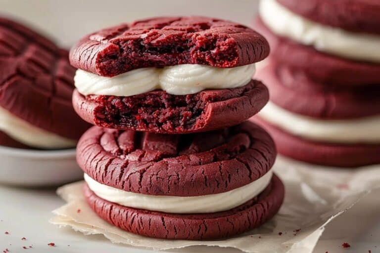 Tasty Red Velvet Cookie Sandwiches featured