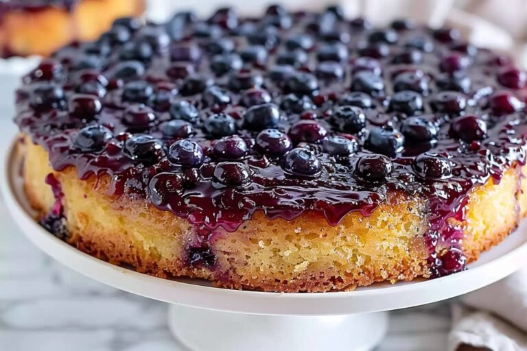 Best Homemade Blueberry Upside Down Cake featured
